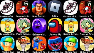 Plants vs Zombies 2,Garten Of Banban 4,Stumble Guys,Grimace Monster,Skibydi Toilet,Among Us,Poppy ..