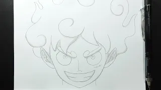How to draw Luffy Gear 5 | anime sketch | step by step