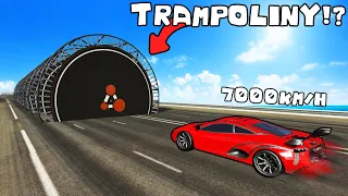 ❄️ NAJSZYBSZY SAMOCHÓD KONTRA TRAMPOLINY?! 7000KM/H | BEAMNG.DRIVE |