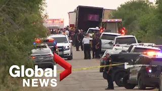 "Stacks of bodies": 46 migrants found dead inside truck trailer in Texas