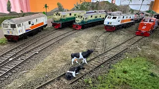 Kereta Api BB300 Menabrak Sapi Yang Sedar Tiduran di Atas Rel Sampai Terseret - Miniatur Kereta Api