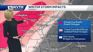 Ice storm warning has been issued for northwest Alabama