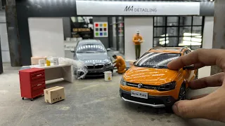 DIY Miniature Car Detailing & Washing Diorama Setup 1:18 Scale | Washing Mini Cars