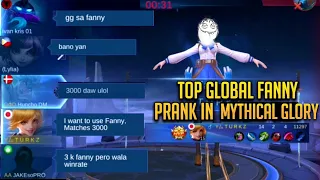 FANNY PRANK!!!  3000 MATCHES NO WR!!! | PRANKING MYHTICAL GLORY PLAYERS!! | THEY SHOCKED AGAIN |MLBB