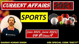 Current Affairs | Sports Jan-Jun 21 एक ही class में | Unacademy Live SSC Exams | Gaurav Kumar Singh