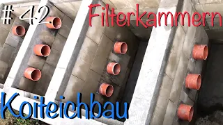 Teichbau Koiteichbau Teil 42 wir optimieren den Boden aller 4 Filterkammern