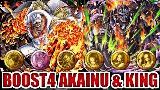 BOOST 4 AKAINU AND KING GAMEPLAY | ONE PIECE BOUNTY RUSH | OPBR