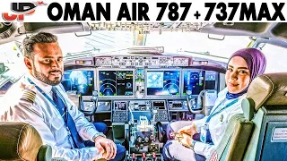 Oman Air Cockpit Boeing 737MAX Dubai & 787 Munich