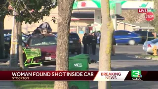 Stockton police investigate after woman found shot in vehicle