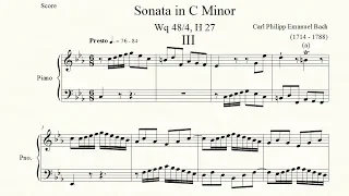 Sonata in C Minor (Wq 48/4, H 27) Third Movement - Carl Philipp Emanuel Bach - Piano Repertoire 9