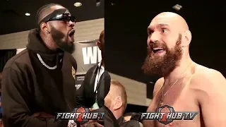 CRAZY POV DEONTAY WILDER & TYSON FURY TALKING SMACK FACE TO FACE