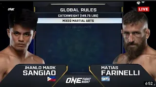 jhanlo mark sangiao vs matias farinelli 2023 full fight one championship.