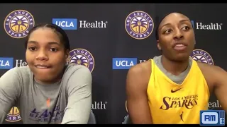 Zia Cooke and Nneka Ogwumike Los Angeles Sparks training camp media availability | April 30