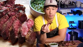 How to Reverse Sear a Chuck Steak (Also a Chimichurri Inspired Steak Sauce)