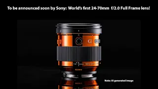 Sony will soon announce a world’s first: The Sony 24-70mm f/2.0 lens Full Frame E-mount lens!