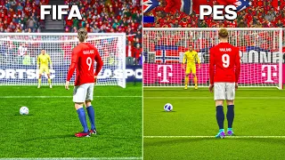 ERLING HAALAND Penalty Kicks | FIFA vs PES • From 2020 to 2024