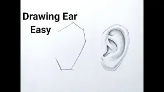 How to draw ear easy step by step Ear drawing for beginners tutorial Basic drawing for beginners