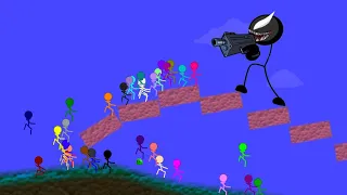 marble race  -  Escape Stick Figure Venom In Algodoo Stickmam Survival Marble Race - Algodoo race