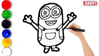 How to Draw Bob The Minion, Learn to Draw, Painting and Coloring for Kids, Toddlers, Drawing Lessons