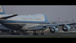 Air Force One Boeing  VC-25A take off from Yokota Air Base