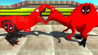 DEADPOOL T-REX vs DEADPOOL SPINOSAURUS - Animal Revolt Battle Simulator