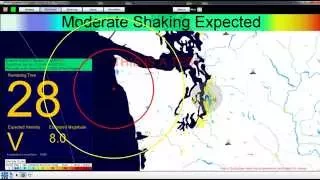 ShakeAlert: Earthquake Early Warning Simulation of M8.0 Cascadia Offshore Earthquake