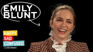 Emily Blunt talks OPPENHEIMER, The Rock, superheroes, EDGE OF TOMORROW sequel I Happy Sad Confused