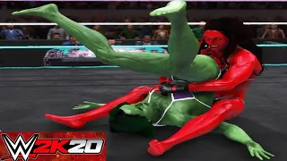 She-Hulk v Red She-Hulk! - WWE 2K20 Requested Beach Party Extreme Rules Match