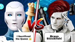 Stockfish 16 (4200 Elo) SACRIFICED his Queen Against AlphaZero | Chess Strategy | Gotham chess | AI