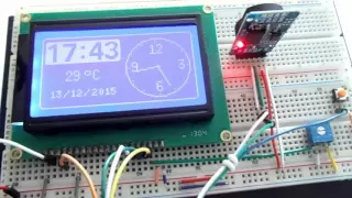 Digital clock with Arduino, 128x64 LCD display and RTC module DS3231