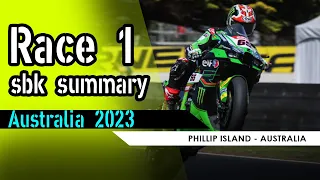 Summary Race 1 Australia World Super Bike - Phillip island 2023 SBK