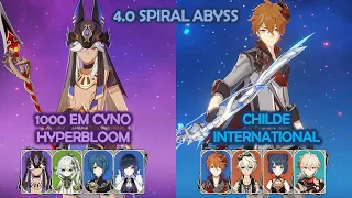 4.0 Spiral Abyss 1000 EM Cyno Hyperbloom & Childe International Genshin Impact