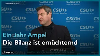 Markus Söder und Martin Huber nach Sitzung des CSU-Parteivorstands