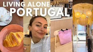living in portugal !! solo breakfast date, reflecting on living alone, new friends, & beach days!