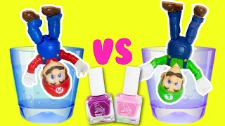 Super Mario Bros Movie DIY Color Changing Nail Polish Crafts for Kids with Mario and Luigi!