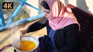 Making an Iranian Saffron dessert for RAMADAN | Sholezard | Rural Cuisine | Village Life