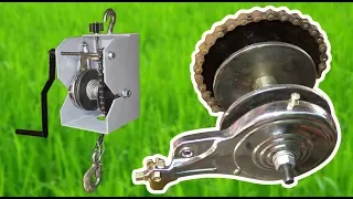 Hand/Drill Crank Winch With 90% Bicycle Parts ✓