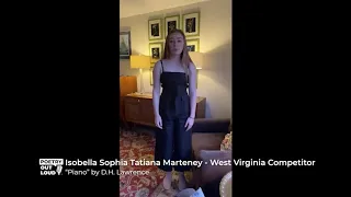 Isobella Sophia Tatiana Marteney recites "Piano" by D. H. Lawrence