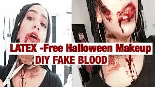 DIY Fake Blood / 2 Easy LATEX-FREE DIY Halloween Makeup - Farida Hashem