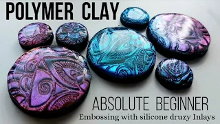 Embossing Polymer Clay with Silicone Druzy and Inlays