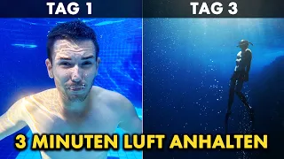 FREEDIVING lernen | 3 MINUTEN Luft anhalten in 3 Tagen (Selbstexperiment)