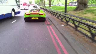 Green Lamborghini Huracan Sounds Great