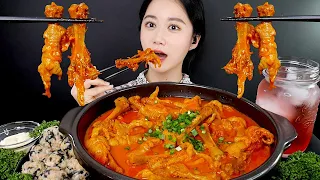 MUKBANG Spicy Chicken Feet🔥 Tuna Mayo Rice Ball | Real Sound MUKBANG | ASMR | EATING SOUND