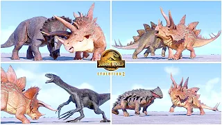 Stegoceratops All Perfect Animations & Interactions 🦖 Jurassic World Evolution 2, Hybrid Dinosaur
