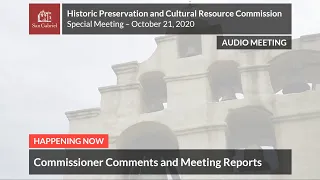 Historic Preservation & Cultural Resource Commission - October 21, 2020 Special Meeting