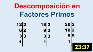 Ejercicios resueltos de descomposición en factores primos para niños en forma vertical