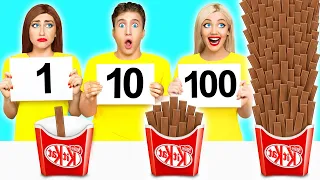 100 Capas de Alimentos Desafío | Desafíos Divertidos por Multi Do Fun Challenge