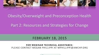 AMCHP Webinar: Obesity/Overweight and Preconception Health, Part 2