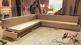 Amazing Techniques Woodworking Skills Ingenious  // Building Large Sofa Of Monolithic Hardwood