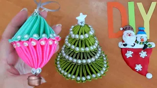 DIY/МК Как сделать игрушки на елку из атласных лент Christmas tree decorations made of satin ribbons